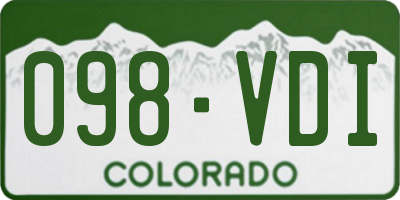 CO license plate 098VDI