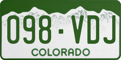 CO license plate 098VDJ