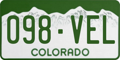 CO license plate 098VEL