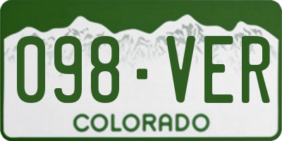 CO license plate 098VER