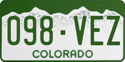 CO license plate 098VEZ