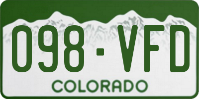 CO license plate 098VFD
