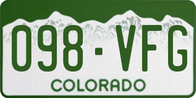 CO license plate 098VFG