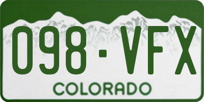 CO license plate 098VFX