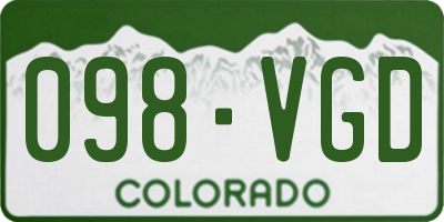 CO license plate 098VGD