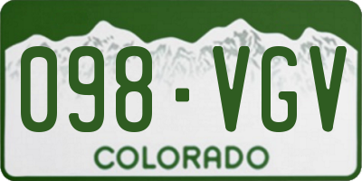 CO license plate 098VGV