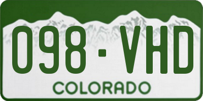 CO license plate 098VHD