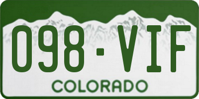 CO license plate 098VIF
