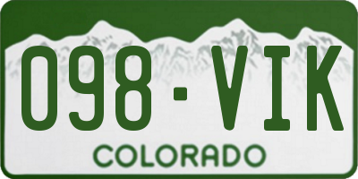CO license plate 098VIK
