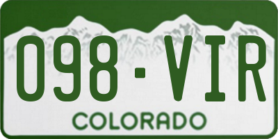 CO license plate 098VIR