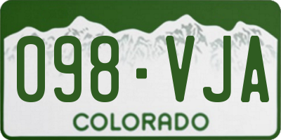 CO license plate 098VJA