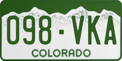 CO license plate 098VKA