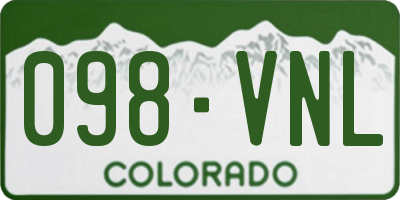 CO license plate 098VNL