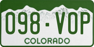 CO license plate 098VOP
