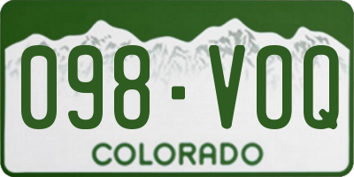 CO license plate 098VOQ