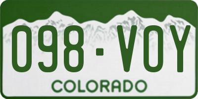 CO license plate 098VOY