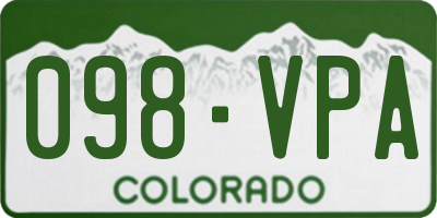 CO license plate 098VPA