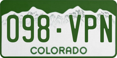 CO license plate 098VPN