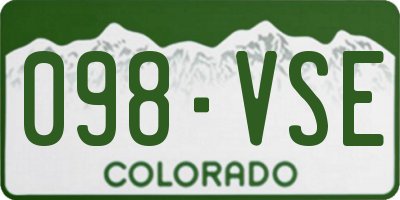CO license plate 098VSE