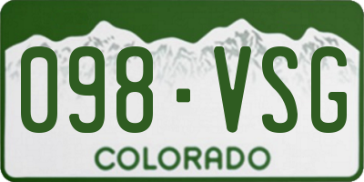 CO license plate 098VSG