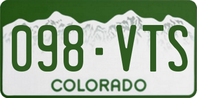 CO license plate 098VTS