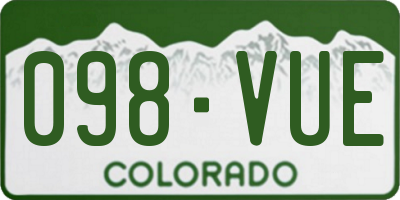 CO license plate 098VUE
