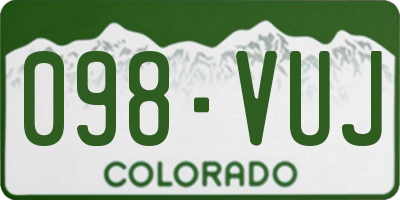 CO license plate 098VUJ
