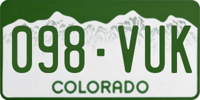 CO license plate 098VUK