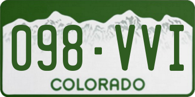 CO license plate 098VVI