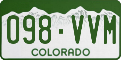 CO license plate 098VVM