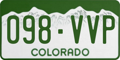 CO license plate 098VVP