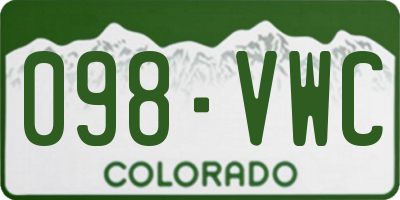 CO license plate 098VWC