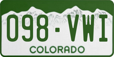 CO license plate 098VWI