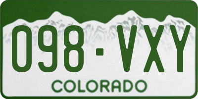 CO license plate 098VXY