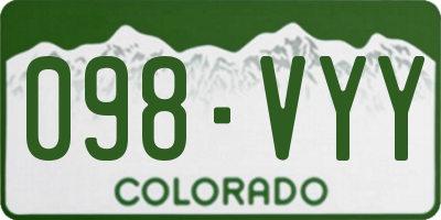 CO license plate 098VYY