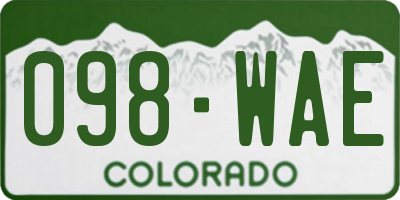 CO license plate 098WAE