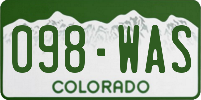 CO license plate 098WAS