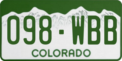 CO license plate 098WBB