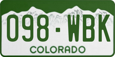 CO license plate 098WBK