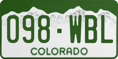 CO license plate 098WBL