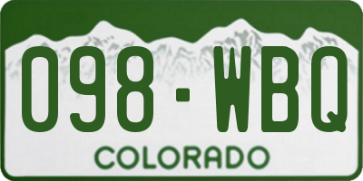 CO license plate 098WBQ