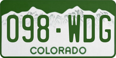 CO license plate 098WDG
