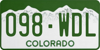 CO license plate 098WDL