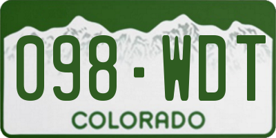 CO license plate 098WDT