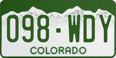 CO license plate 098WDY