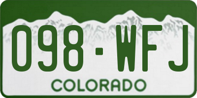 CO license plate 098WFJ