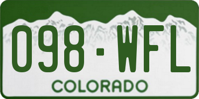 CO license plate 098WFL