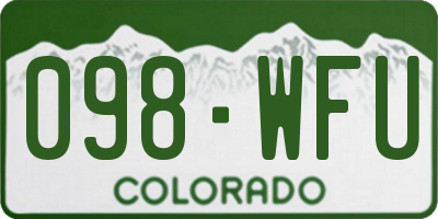 CO license plate 098WFU