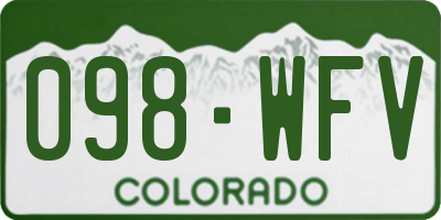 CO license plate 098WFV