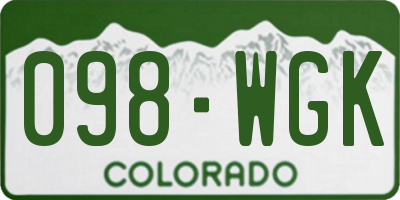 CO license plate 098WGK